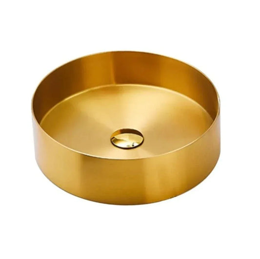 15x15x4 Inch Gold Wash Basin 304 Stainless Steel Wash Basin Table Top For Bathroom